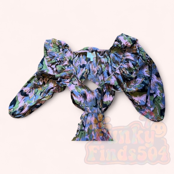 Cleobella Paris Midi Dress S NWOT Boho Tapestry Cutout Tiered Festival Midi - Picture 6 of 8